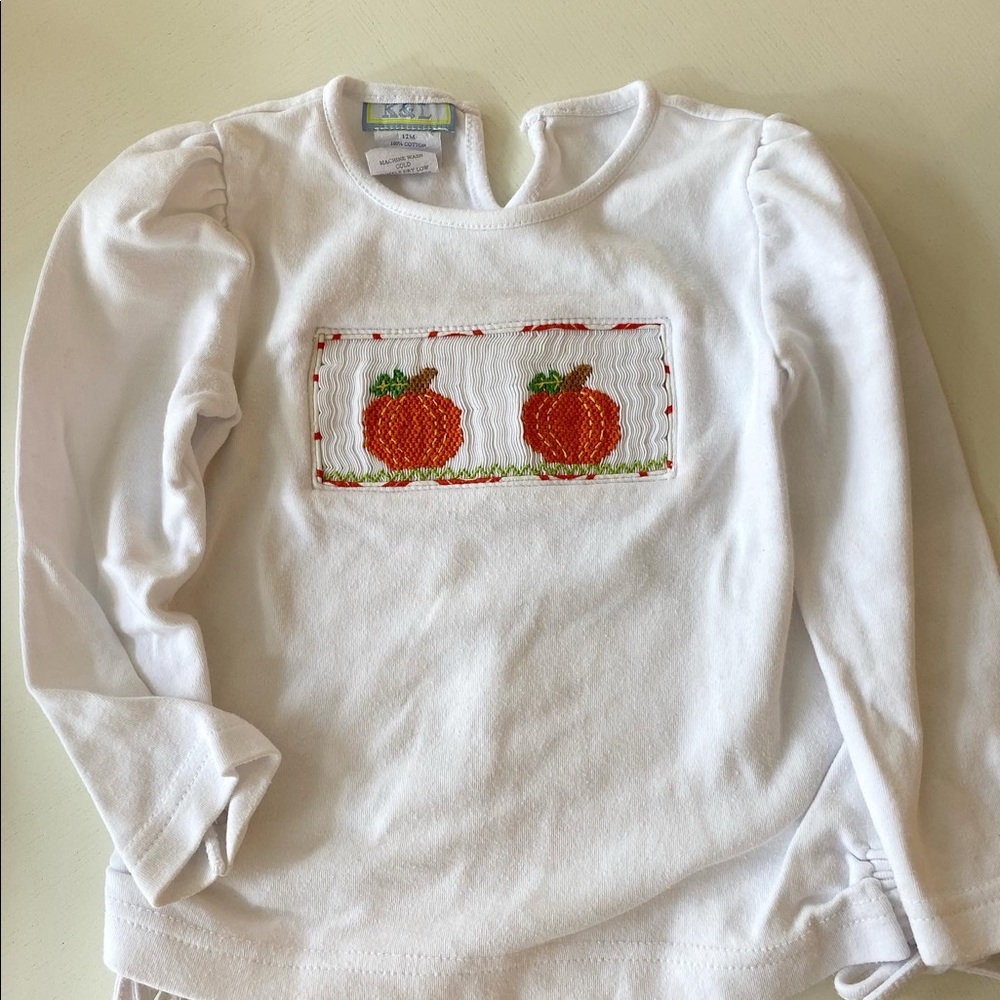 Smocked pumpkin shirt